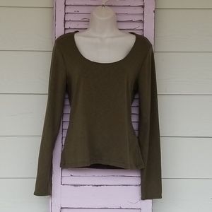 💗 NWT MADEWELL LS Top Tee T-Shirt Olive Green M